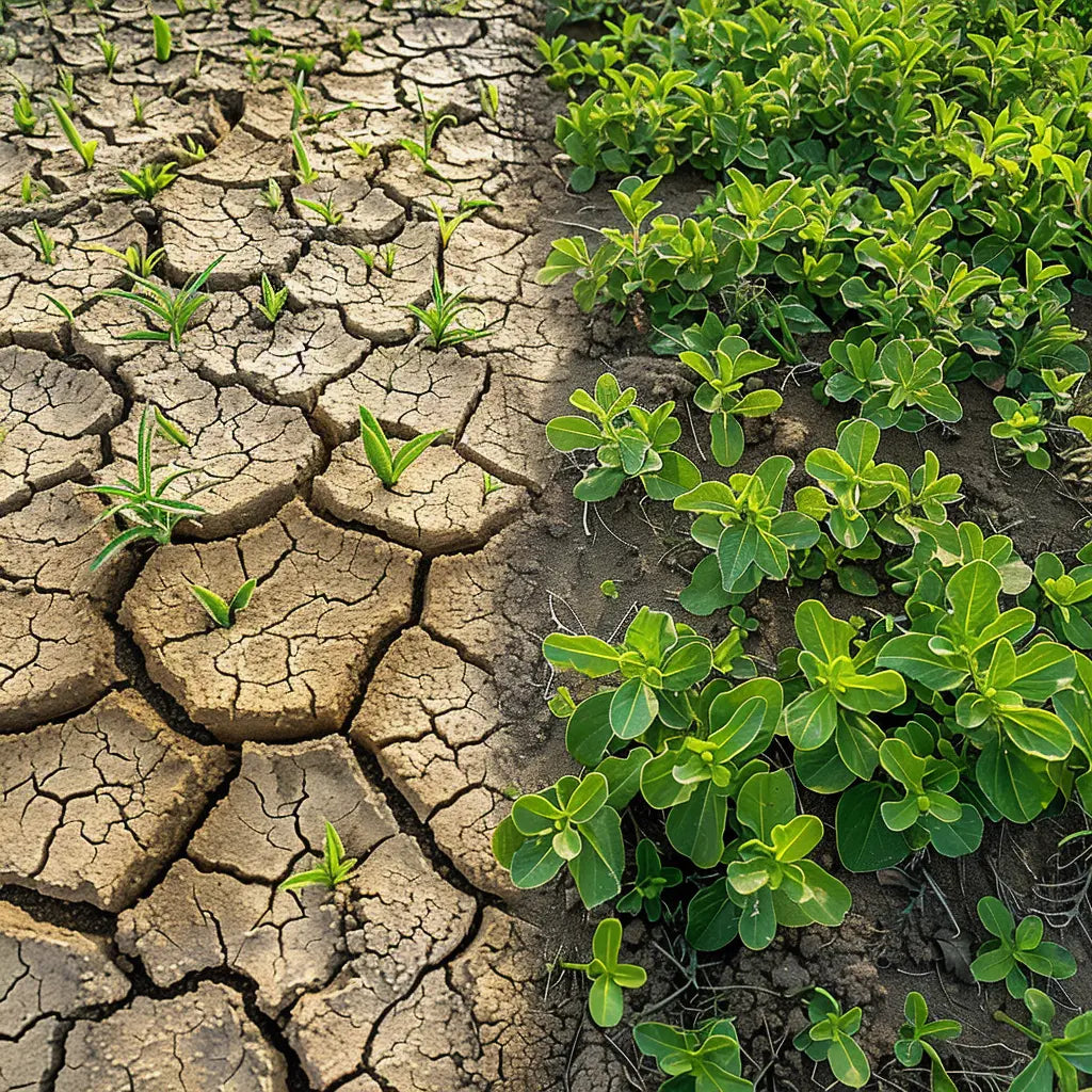 treated and untreated comparison of how arable keeps the soil retaining water